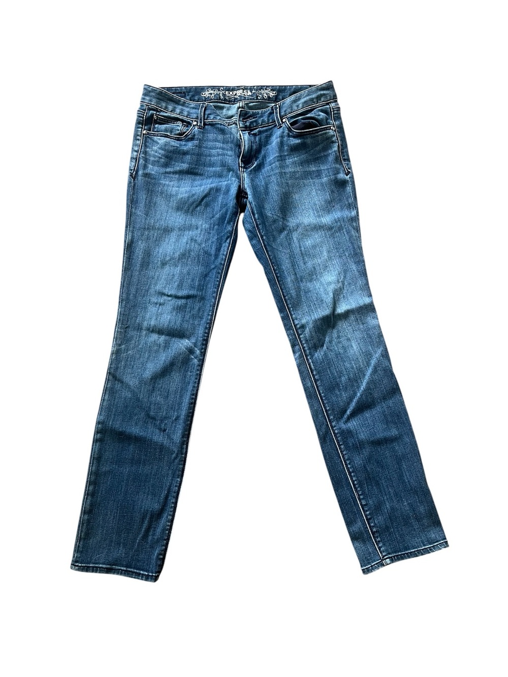 Express Women's Skinny Jeans in Medium Blue Wash